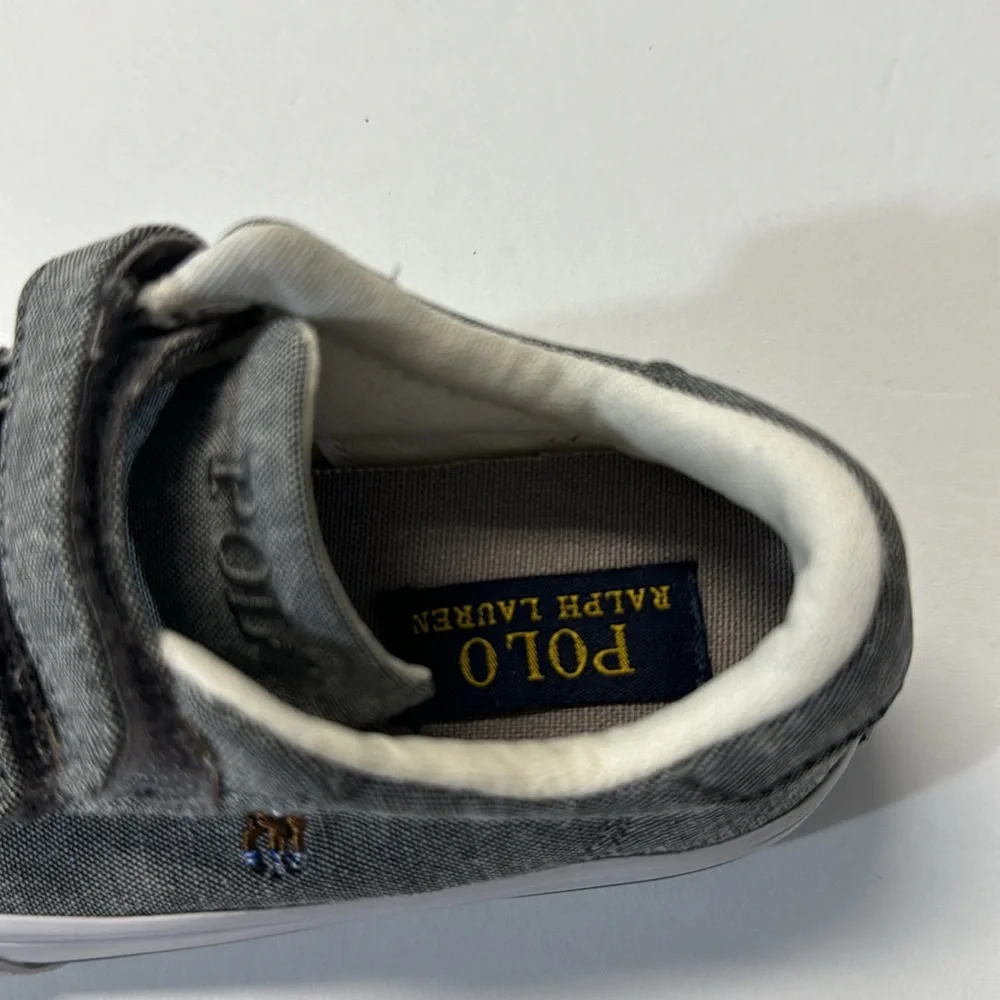 Polo Ralph Lauren Gray Velcro Sneakers Size 6.5